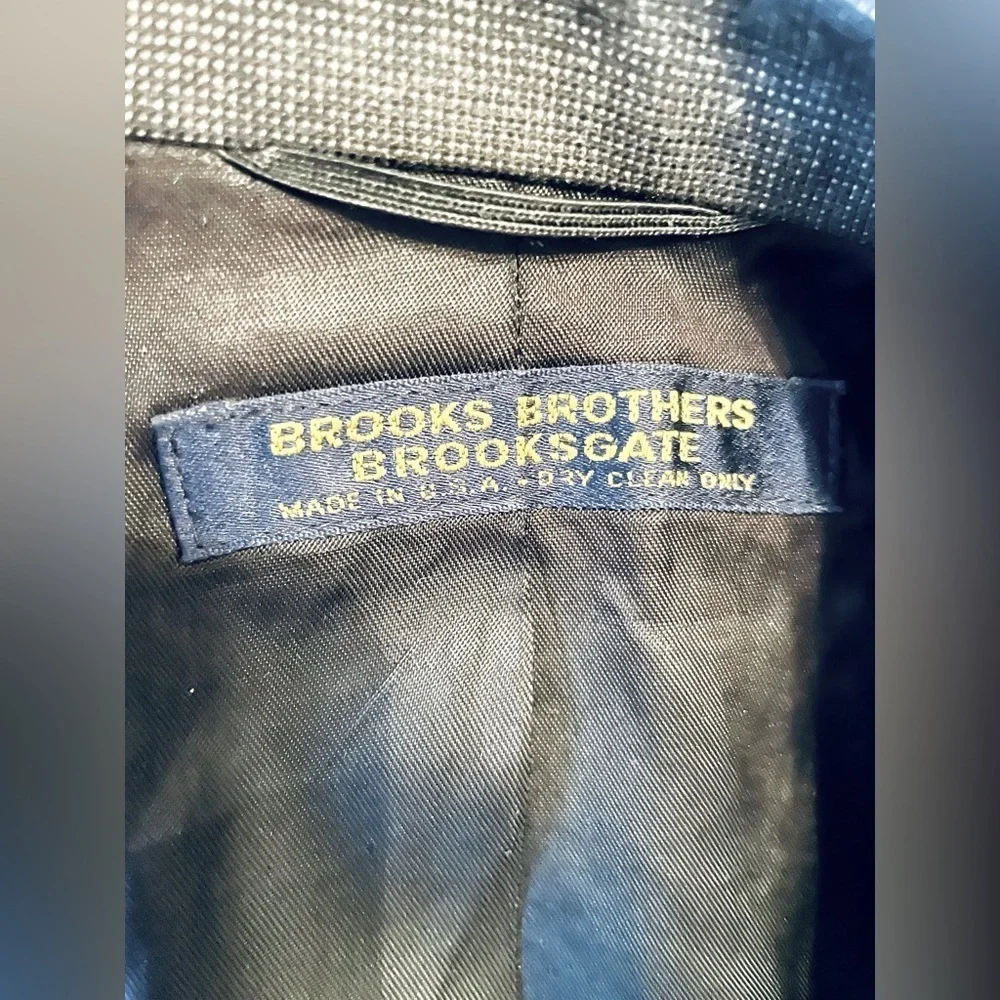 Brooks Brothers Brooksgate Blazer Men’s 42R Black Dark Gray Vintage Jacket USA